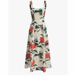 Commense Red and Green Floral Maxi Dress